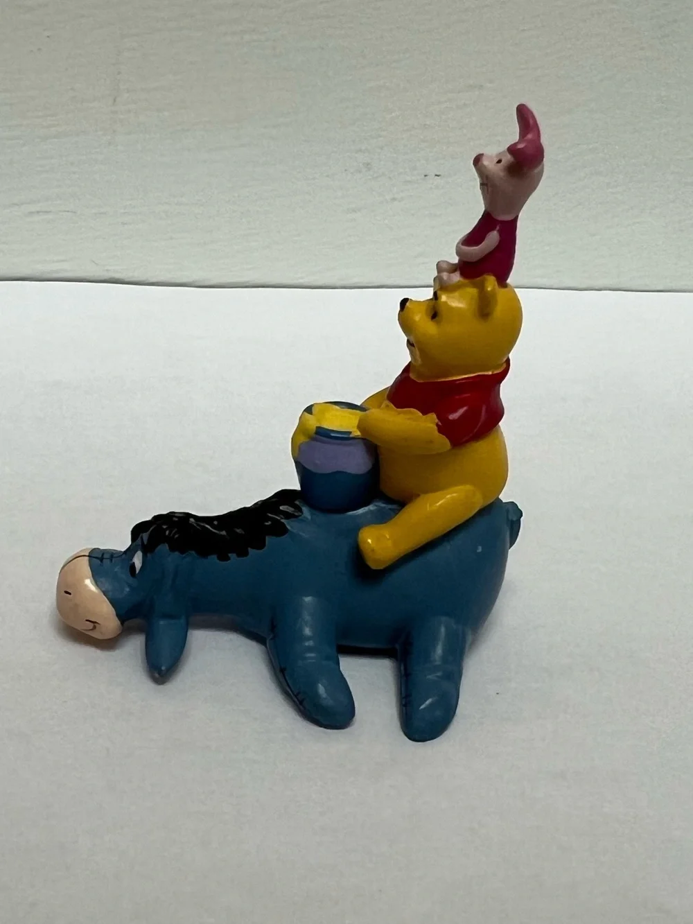 Vintage Disney Winnie the Pooh Eeyore Piglet Figure Cake Topper & Stickers